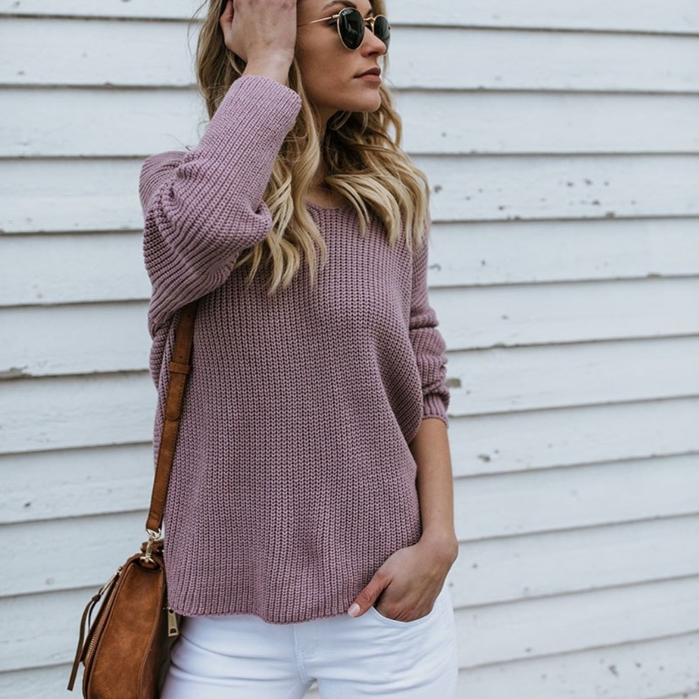 REMIE Twist Back Knit Sweater - Picture 2 of 3